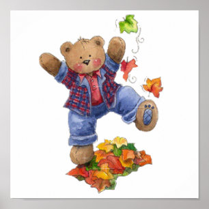 Herbst ist Fun Bär Poster