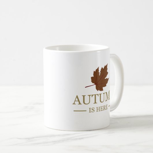 Herbst ist hier Aquarell Blätter Herbst Oktober Kaffeetasse (VorderseiteRechts)