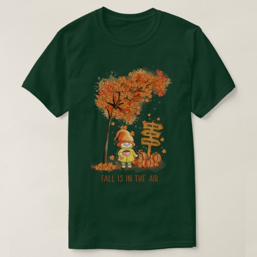 Herbst ist im Luftherbstgarten Gnome und Blätter T-Shirt (Design vorne)
