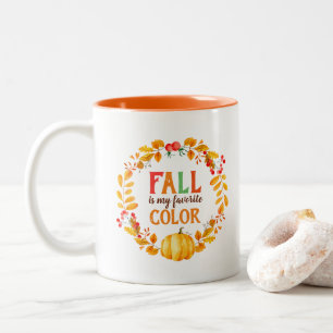 Herbst ist mein Lieblings-Farb-Herbstleaves Pumpki Zweifarbige Tasse