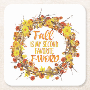 Herbst ist mein zweiter Favorit F-Word Funny Herbs Rechteckiger Pappuntersetzer