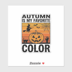 Herbst ist meine Lieblingsfarbe Halloween Kürbis D Aufkleber