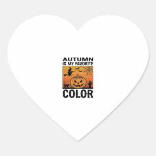 Herbst ist meine Lieblingsfarbe Halloween Kürbis D Herz-Aufkleber