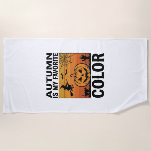 Herbst ist meine Lieblingsfarbe Halloween Kürbis D Strandtuch