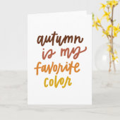 "Herbst ist meine Lieblingsfarbe Karte (Gelbe Blume)