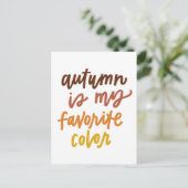 "Herbst ist meine Lieblingsfarbe Postkarte (Stehend Vorderseite)