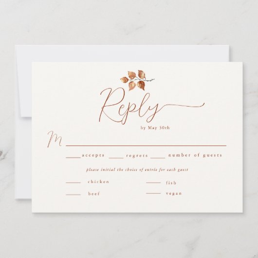 Herbst Jahrgang Terracotta Hochzeit im Herbst UAWG (Vorderseite)