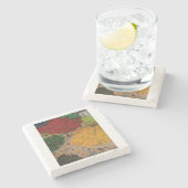 Herbst japanische Ahornbaummalerei Steinuntersetzer (Seitenansicht)