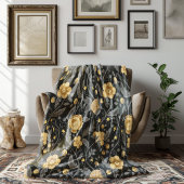 Herbst Jugendstil Gelbe Blume Wein Fleecedecke