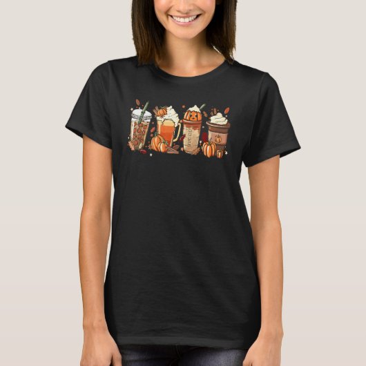 Herbst-Kaffee-Kürbis-Gewürz-Latte-Getränke Herbst  T-Shirt (Vorderseite)