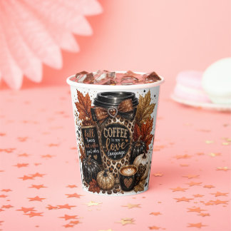 Herbst Kaffee Liebhaber Herbst-Pumpkin Cozy Kaffee Pappbecher