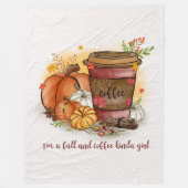 Herbst & Kaffee-Mädchen Fleece Blanket (Vorderseite)