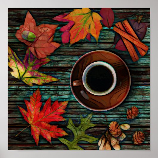 Herbst-Kaffeeposter Poster (Vorne)
