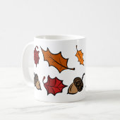 Herbst-Kaffeetasse - Blätter & Eicheln Kaffeetasse (Vorderseite Links)