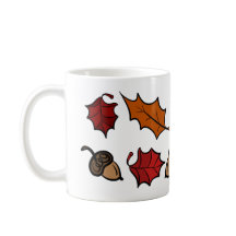 Herbst-Kaffeetasse - Blätter & Eicheln