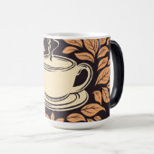 Herbst-Kaffeetasse Botanisches Muster 15 oz Tasse (VorderseiteRechts)