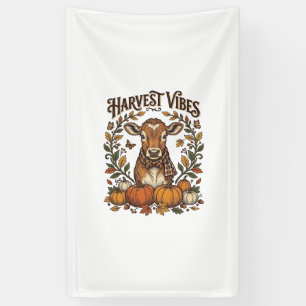 Herbst-Kalb-Shirt Vintage-Gravur Ernte Kürbis Banner