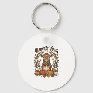 Herbst-Kalb-Shirt Vintage-Gravur-Ernte-Kürbis Schlüsselanhänger
