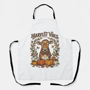 Herbst-Kalb-Shirt Vintage-Gravur Ernte Kürbis Schürze