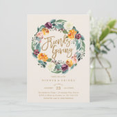 Herbst-Kämpfer geben Dinner-Party Einladung (Stehend Vorderseite)