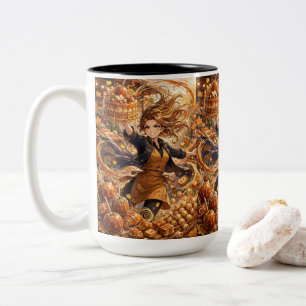 Herbst-Karamell-Bäckerei-Tasse – Süße goldene Ernt Zweifarbige Tasse