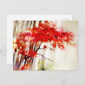 Herbst Kardinal, Japanische Rote Ahornbaum, Postka Postkarte (Vorne/Hinten)