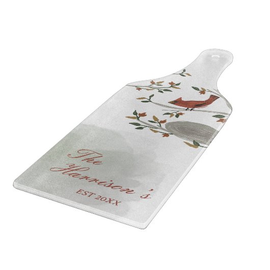 Herbst Kardinal rot und grün etabliert Schneidebrett (Ecke)