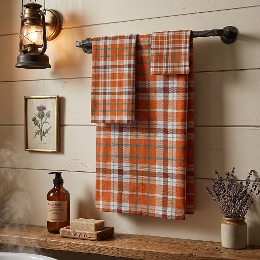 Herbst kariert badhandtuch set