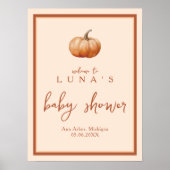 Herbst Kariert ein kleines Pumpkin Baby Dusche Wil Poster (Vorne)