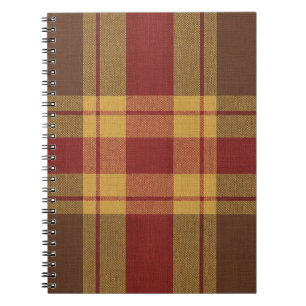 Herbst-Kariert-Faux-Stoff Notizbuch Notizblock
