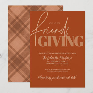 Herbst Kariert Friendsgiving Einladung