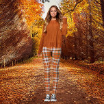 Herbst kariert leggings<br><div class="desc">Herbst kariert in Orange und Grau,  tragen über großen Shirt oder Pullover.</div>