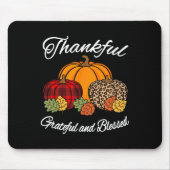Herbst Kariert Leopard Pumpkin Herbstblase Ernteda Mousepad (Vorne)