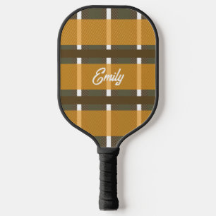 Herbst Kariert Name Pickleball Paddle