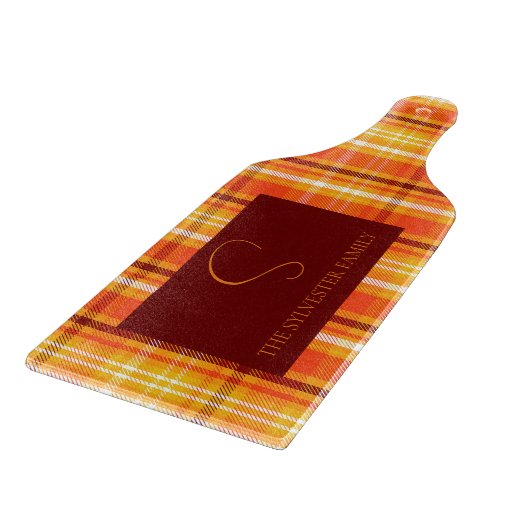 Herbst Kariert Orange Wohngestaltung Herbst Saison Schneidebrett (Ecke)