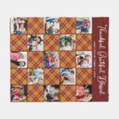 Herbst Kariert Personalisiert einzigartig 13 FotoC Fleecedecke (Vorderseite (Horizontal))