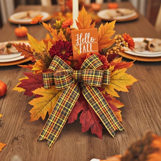 Herbst kariert satinband