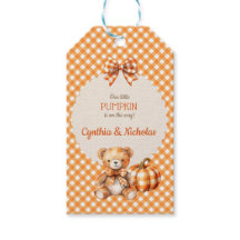 Herbst-Kariert Teddybär Kürbis Blätter