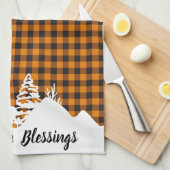 Herbst kariert und Berge Geschirrtuch (Viertel Falte)