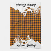 Herbst kariert und Berge Geschirrtuch (Vertikal)