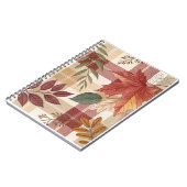 Herbst Kariert und Blätter | Cosy Spiral Foto Note Notizblock (Linke Seite)