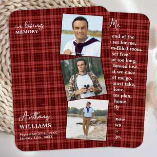 Herbst Karierte Beerdigung 3 Foto Gedenkkarte