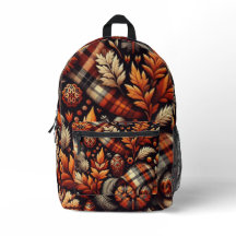 Herbst Karierte Blätter Orange Black Beige