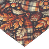 Herbst Karierte Blätter Orange Black Beige Kurzer Tischläufer (Ecke)