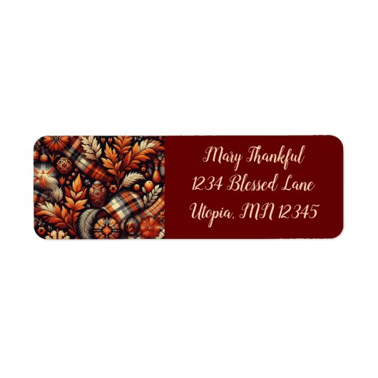 Herbst Karierte Blätter Orange Black Pattern (Vorne)