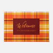 Herbst Karierte Wohngestaltung Herbst Saison Fußmatte (Vorderseite)