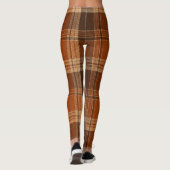 Herbst-Karo-Braun-Muster Herbst-Stil Leggings (Rückseite)