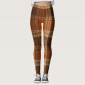 Herbst-Karo-Braun-Muster Herbst-Stil Leggings (Vorderseite)