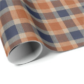 Herbst-Karo-Faux-Stofftextur-Wrap-Papierrolle Geschenkpapier (Rolleneckpunkt)