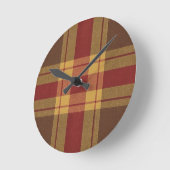 Herbst-Karo-Faux-Stoffuhr Runde Wanduhr (Winkel)